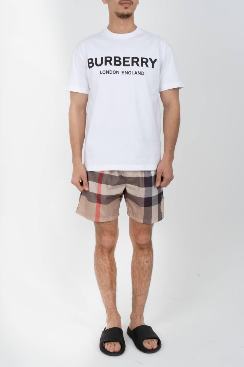 Burberry Geruite Zwemshort Met Trekkoord Beige